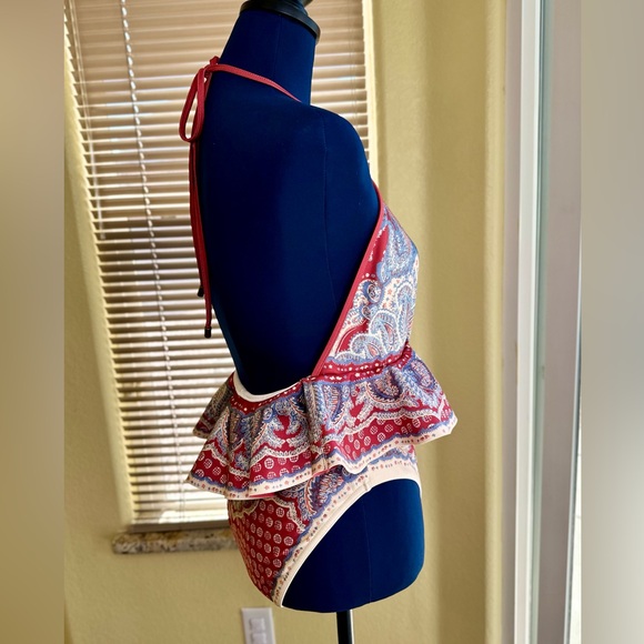 NEW! Zimmermann Indigo & Ruby Vitali Paisley Ruffle One-Piece Swimsuit - Picture 10 of 16